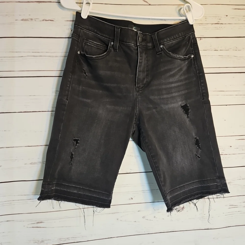 LuLaRoe Denim Bermuda‎ Shorts Women Size 28 Black Gray